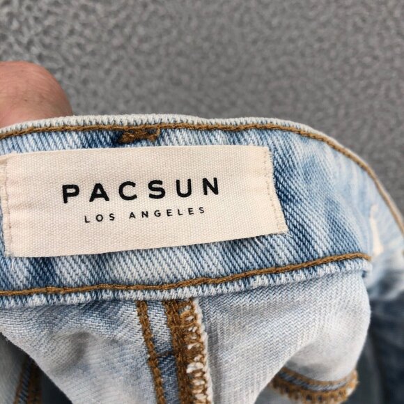 Pacsun Shorts Womens 28 Blue Acid Wash Denim High Rise Frayed Distressed Casual - Picture 6 of 13